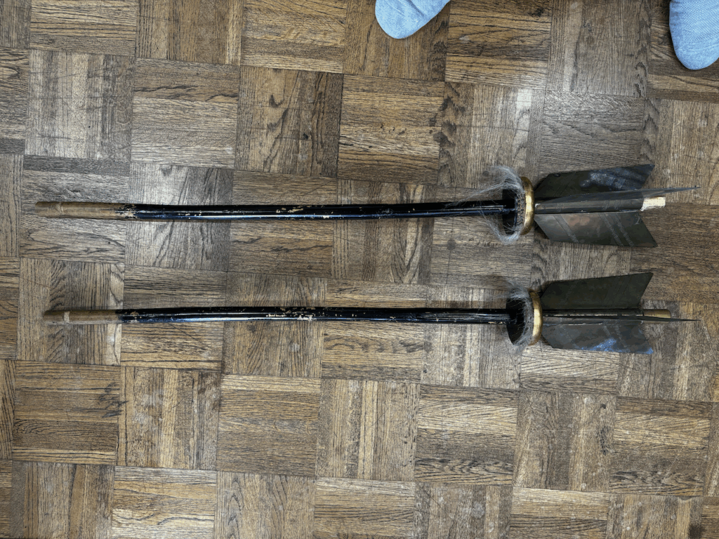 警固祭りの矢の修理の画像