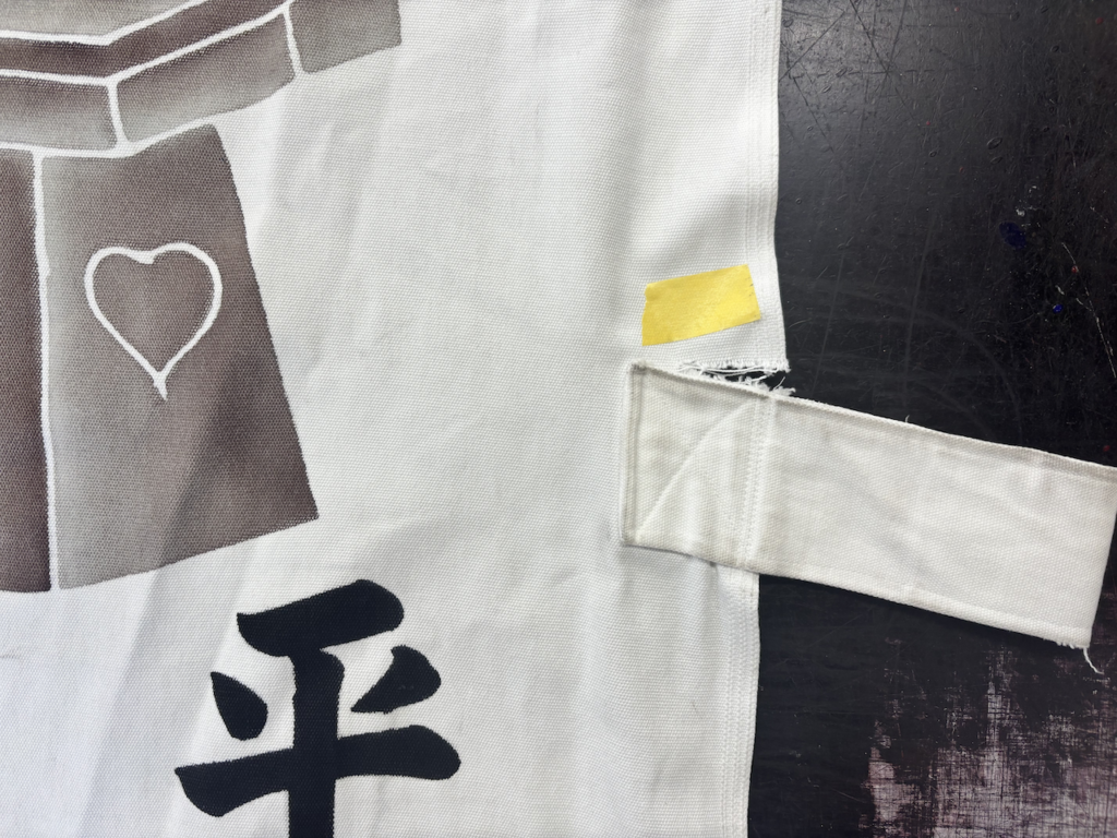 奉納のぼり(神社のぼり)が破れてしまった画像